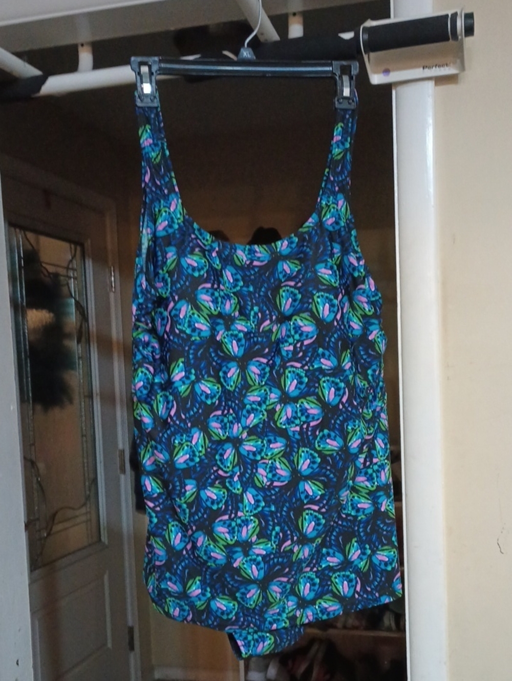 #.   Blair Women's Navy Floral One-Piece Swimsuit with Teal & Pink Accents. 18